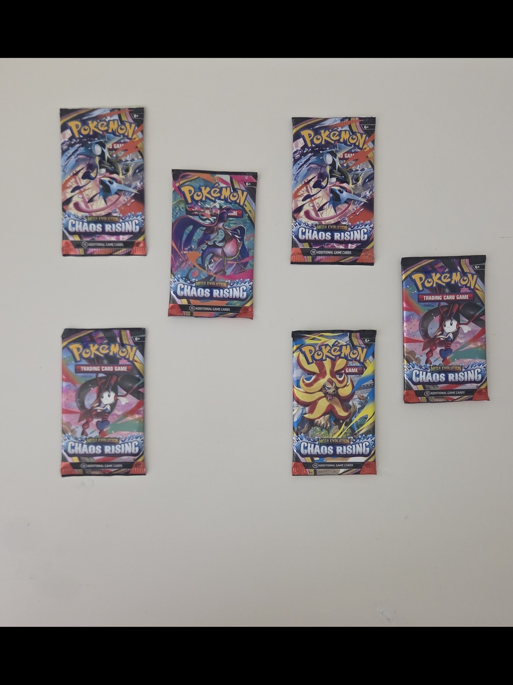 Pokémon Mega Evolution Chaos Rising Packs English, 6 Packs